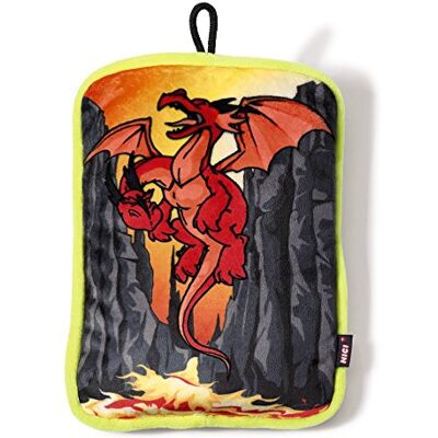 NICI 39816 Wärmflasche Drachen Rechteckig Plüsch Bedruckt, antrazit/rot/gelb NICI 39816 Wärmflasche Drachen Rechteckig Plüsch Bedruckt, antrazit/rot/gelb