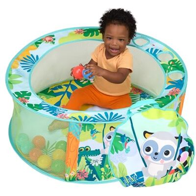 Bright Starts Rowdy Rainforest Stow & Go Ball Pit, faltbares Bällebad mit 20 Bällen, 80 cm Spieldurchmesser, Mesh‑Wände & Tragetasche, ab 6 Monaten Bright Starts Rowdy Rainforest Stow & Go Ball Pit, faltbares Bällebad mit 20 Bällen, 80 cm Spieldurchmesser, Mesh‑Wände & Tragetasche, ab 6 Monaten