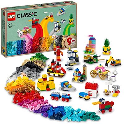 Lego 11021 Classic 90 Jahre Spielspaß Set, Bausteine-Box mit 15 Mini-Modellen legendärer Spielzeuge, inkl. Zug und Schloss, Konstruktionsspielzeug Lego 11021 Classic 90 Jahre Spielspaß Set, Bausteine-Box mit 15 Mini-Modellen legendärer Spielzeuge, inkl. Zug und Schloss, Konstruktionsspielzeug