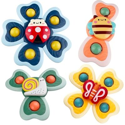 Winfnalsis Badewannenspielzeug, 4 Stück Saugnapf Spielzeug Kinder Sensorik Spielzeug für Baby, Saugnapf Drehspielzeug, Tisch Saugnapf ab 1 Jahr Badespielzeug Saugnapf Spielzeug Kinder Baby Winfnalsis Badewannenspielzeug, 4 Stück Saugnapf Spielzeug Kinder Sensorik Spielzeug für Baby, Saugnapf Drehspielzeug, Tisch Saugnapf ab 1 Jahr Badespielzeug Saugnapf Spielzeug Kinder Baby