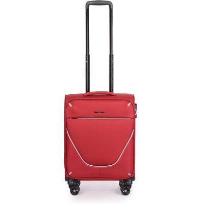 Stratic Strong Koffer Weichschale Reisekoffer Trolley Rollkoffer Handgepäck, 4 Rollen, Größe S, Rot Stratic Strong Koffer Weichschale Reisekoffer Trolley Rollkoffer Handgepäck, 4 Rollen, Größe S, Rot