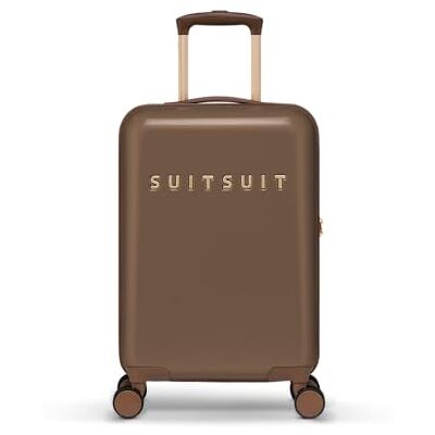 SUITSUIT Handgepäck Koffer mit 4 Rollen 55 x 35 x 20 cm Hartschalen Kabinentrolley mit TSA-Schloss Fab Seventies Cocoa Brown SUITSUIT Handgepäck Koffer mit 4 Rollen 55 x 35 x 20 cm Hartschalen Kabinentrolley mit TSA-Schloss Fab Seventies Cocoa Brown