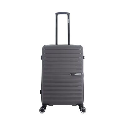 SAXOLINE Reisekoffer – Größe M – Kollektion Fiesta – Maße: 65,5 x 42 x 26 cm – Fassungsvermögen: 72 l – Gewicht: 3,4 kg, grau, Modisch SAXOLINE Reisekoffer – Größe M – Kollektion Fiesta – Maße: 65,5 x 42 x 26 cm – Fassungsvermögen: 72 l – Gewicht: 3,4 kg, grau, Modisch