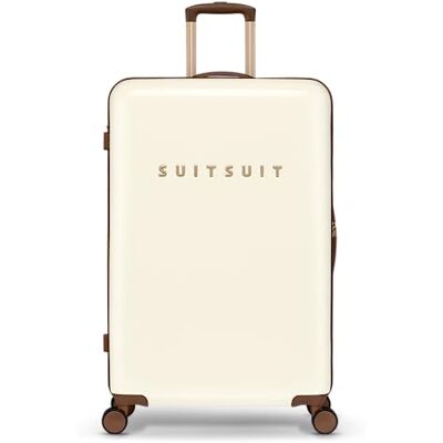 SUITSUIT Koffer Groß 76 cm Hartschalen Reisekoffer mit Rollen TSA-Schloss 94 L Fab Seventies Antique White SUITSUIT Koffer Groß 76 cm Hartschalen Reisekoffer mit Rollen TSA-Schloss 94 L Fab Seventies Antique White