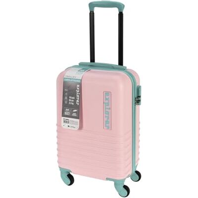 WELL HOME MOBILIARIO & DECORACIÓN WELL HOME – ABS-Koffer mit 4 Rollen in den Farben Rosa und Mint, 34 x 22 x 52,5 cm WELL HOME MOBILIARIO & DECORACIÓN WELL HOME – ABS-Koffer mit 4 Rollen in den Farben Rosa und Mint, 34 x 22 x 52,5 cm