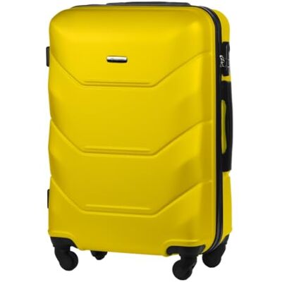Diamond Mittelgroßer Hartschalenkoffer M 24" – Gelb, ABS Premium, 360° Rollen, Zahlenschloss, 57 L, Leicht & Robust Diamond Mittelgroßer Hartschalenkoffer M 24" – Gelb, ABS Premium, 360° Rollen, Zahlenschloss, 57 L, Leicht & Robust
