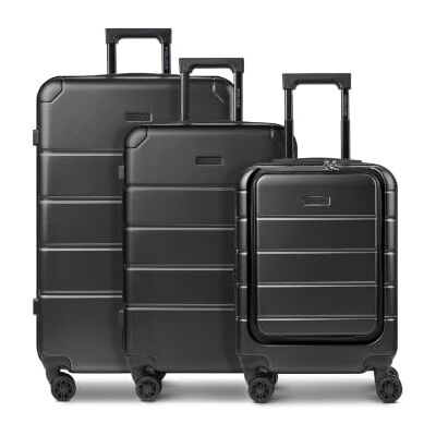 Police Koffer-Set 3-teilig für Damen und Herren Reise-Trolleys 51x 30 x 76 cm aus hochwertigem, stoßfestem ABS Material Doppelrolle & Teleskopgriff Dublin Serie Police Koffer-Set 3-teilig für Damen und Herren Reise-Trolleys 51x 30 x 76 cm aus hochwertigem, stoßfestem ABS Material Doppelrolle & Teleskopgriff Dublin Serie