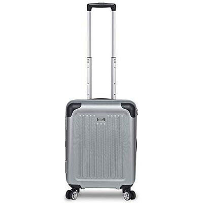 Stratic Stripe Hartschalen-Koffer Trolley Reisekoffer Handgepäck Rollkoffer mit TSA-Schloss 4 Rollen besonders leicht und leise, S, Silver Stratic Stripe Hartschalen-Koffer Trolley Reisekoffer Handgepäck Rollkoffer mit TSA-Schloss 4 Rollen besonders leicht und leise, S, Silver