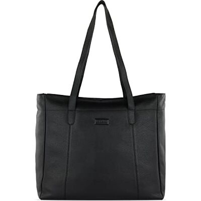 Bugatti ELSA Reisetasche aus Leder, Weekender für den Urlaub, Gymtasche für Sport, schwarz Bugatti ELSA Reisetasche aus Leder, Weekender für den Urlaub, Gymtasche für Sport, schwarz