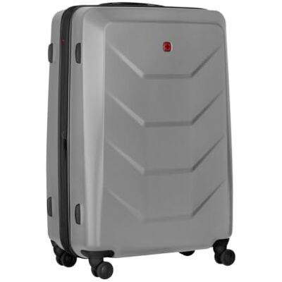 WENGER Prymo Large Hartschalenkoffer mit 4 Rollen, Trolley, Groß, 93 (107) l, Sicherheitsschloss, Damen/Herren, Reisen Urlaub, Silber, 654117 WENGER Prymo Large Hartschalenkoffer mit 4 Rollen, Trolley, Groß, 93 (107) l, Sicherheitsschloss, Damen/Herren, Reisen Urlaub, Silber, 654117
