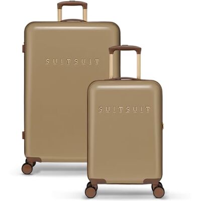 SUITSUIT Kofferset 2 teilig Handgepäck Koffer Reisekoffer Groß Koffer Leicht Hartschalenkoffer mit TSA-Schloss Fab Seventies Cuban Sand SUITSUIT Kofferset 2 teilig Handgepäck Koffer Reisekoffer Groß Koffer Leicht Hartschalenkoffer mit TSA-Schloss Fab Seventies Cuban Sand