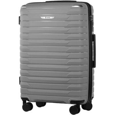 Diamond Mittelgroßer Hartschalenkoffer M 24" – Silber, Polypropylen, 360° Doppelrollen, Zahlenschloss, Teleskopgriff, Leicht & Stoßfest Diamond Mittelgroßer Hartschalenkoffer M 24" – Silber, Polypropylen, 360° Doppelrollen, Zahlenschloss, Teleskopgriff, Leicht & Stoßfest
