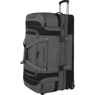normani Reisetasche 2-Rad Trolley 120-150 Liter Weichgepäck Travel Bag mit Rollen und 6 Fächern erweiterbarer Reisetrolley Rolltasche Sporttasche 81x39x39/47 cm Farbe Grau/Schwarz Größe 120-150 Liter normani Reisetasche 2-Rad Trolley 120-150 Liter Weichgepäck Travel Bag mit Rollen und 6 Fächern erweiterbarer Reisetrolley Rolltasche Sporttasche 81x39x39/47 cm Farbe Grau/Schwarz Größe 120-150 Liter