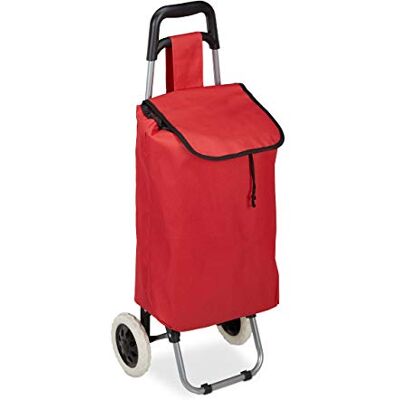 Relaxdays Einkaufstrolley klappbar, Abnehmbare Tasche 28 L, Einkaufswagen mit Rollen HBT 92,5 x 42 x 28 cm, Farbauswahl Relaxdays Einkaufstrolley klappbar, Abnehmbare Tasche 28 L, Einkaufswagen mit Rollen HBT 92,5 x 42 x 28 cm, Farbauswahl