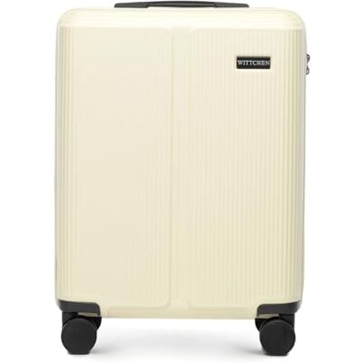 WITTCHEN Stripes Line Kabinenkoffer 55 × 39 × 20 cm (M) Hartschale ABS handgepäck Koffer 36 l, 4 Rollen 360° & Zahlenschloss Handgepäck Tasche für Lufthansa/Eurowings/Ryanair Farbe: Creme WITTCHEN Stripes Line Kabinenkoffer 55 × 39 × 20 cm (M) Hartschale ABS handgepäck Koffer 36 l, 4 Rollen 360° & Zahlenschloss Handgepäck Tasche für Lufthansa/Eurowings/Ryanair Farbe: Creme
