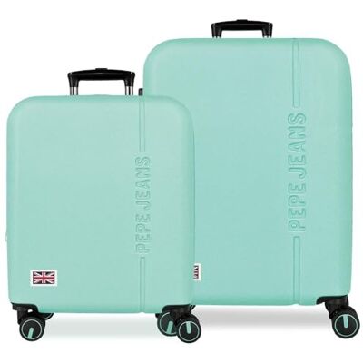 Pepe Jeans Aris Türkisblau Kofferset 55/68 cm Starres ABS Integriertes Kombinationsschloss 109L 6.08kg 4 Doppelräder ausziehbares Handgepäck von Joumma Bags Pepe Jeans Aris Türkisblau Kofferset 55/68 cm Starres ABS Integriertes Kombinationsschloss 109L 6.08kg 4 Doppelräder ausziehbares Handgepäck von Joumma Bags