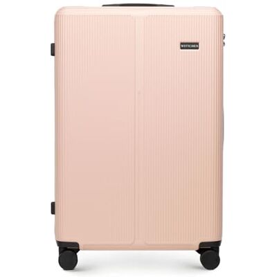 WITTCHEN Stripes Line Großer Koffer 76,5 x 50 x 29 cm (XL) Hartschalen-Trolley ABS 96 l, 4 Rollen 360° Koffer groß für Lufthansa/Eurowings/Ryanair, zahlenschloss, teleskopgriff Farbe: Puderrosa WITTCHEN Stripes Line Großer Koffer 76,5 x 50 x 29 cm (XL) Hartschalen-Trolley ABS 96 l, 4 Rollen 360° Koffer groß für Lufthansa/Eurowings/Ryanair, zahlenschloss, teleskopgriff Farbe: Puderrosa