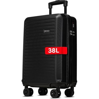 NOWI Handgepäck Koffer M 38L – Kleiner Hartschalen-Trolley Suitcase Luggage – Bordgepäck rollkoffer, Zahlenschloss, Ultraleicht handgepäck Trolley (Schwarz, M) NOWI Handgepäck Koffer M 38L – Kleiner Hartschalen-Trolley Suitcase Luggage – Bordgepäck rollkoffer, Zahlenschloss, Ultraleicht handgepäck Trolley (Schwarz, M)
