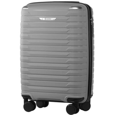 Diamond Hartschalen-Kabinenkoffer S 20" – Silber, Polypropylen, 360° Doppelrollen, Zahlenschloss, Teleskopgriff, Leicht & Stoßfest Diamond Hartschalen-Kabinenkoffer S 20" – Silber, Polypropylen, 360° Doppelrollen, Zahlenschloss, Teleskopgriff, Leicht & Stoßfest