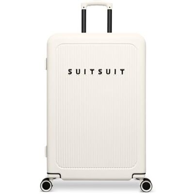 SUITSUIT Großer Reisekoffer 75x48x29 cm Reisekoffer mit Rollen TSA-Schloss 71 l Caretta Koffer Tofu White SUITSUIT Großer Reisekoffer 75x48x29 cm Reisekoffer mit Rollen TSA-Schloss 71 l Caretta Koffer Tofu White