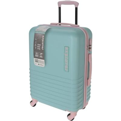 WELL HOME MOBILIARIO & DECORACIÓN Well Home – ABS-Koffer mit 4 Rädern in Mint und Rosa, 33,5 x 22 x 53 cm WELL HOME MOBILIARIO & DECORACIÓN Well Home – ABS-Koffer mit 4 Rädern in Mint und Rosa, 33,5 x 22 x 53 cm