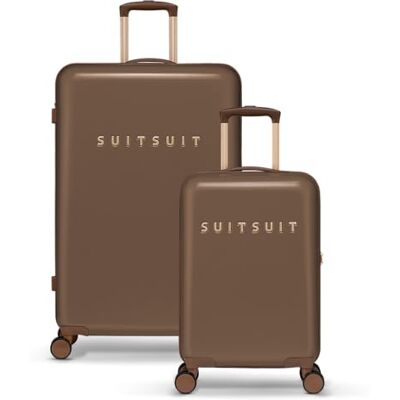 SUITSUIT Kofferset 2 teilig Handgepäck Koffer Reisekoffer Groß Koffer Leicht Hartschalenkoffer mit TSA-Schloss Fab Seventies Cocoa Brown SUITSUIT Kofferset 2 teilig Handgepäck Koffer Reisekoffer Groß Koffer Leicht Hartschalenkoffer mit TSA-Schloss Fab Seventies Cocoa Brown