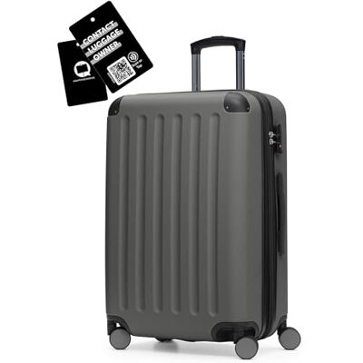 Hauptstadtkoffer Spree Mittelgroßer Hartschalenkoffer + Digitaler Gepäckanhänger, TSA, 4 Rollen, Koffer, Trolley, Rollkoffer, Reisekoffer, Volumenerweiterung, 65 cm, 74 Liter, Graphit Hauptstadtkoffer Spree Mittelgroßer Hartschalenkoffer + Digitaler Gepäckanhänger, TSA, 4 Rollen, Koffer, Trolley, Rollkoffer, Reisekoffer, Volumenerweiterung, 65 cm, 74 Liter, Graphit