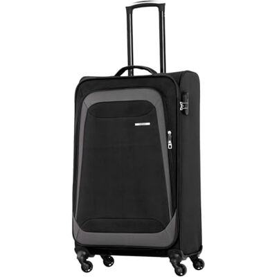 NOWI Korfu Weichschalen Trolley XL – Großer Stoff Koffer 76L mit 4 Rollen & Zahlenschloss XXL Reisekoffer für Damen & Herren (schwarz, XL) NOWI Korfu Weichschalen Trolley XL – Großer Stoff Koffer 76L mit 4 Rollen & Zahlenschloss XXL Reisekoffer für Damen & Herren (schwarz, XL)
