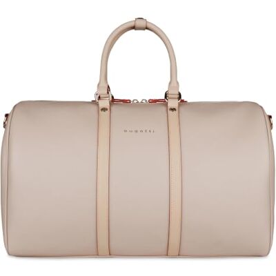 Bugatti Ella Weekender S – Elegante Reisetasche Sporttasche, Beige hochwertiges Kunstleder, Akzente in Goldoptik Bugatti Ella Weekender S – Elegante Reisetasche Sporttasche, Beige hochwertiges Kunstleder, Akzente in Goldoptik
