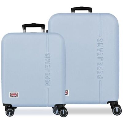 Pepe Jeans Aris Hellblaues Gepäckset 55/68 cm Starres ABS Integriertes Kombinationsschloss 109L 6.08kg 4 Doppelräder ausziehbares Handgepäck von Joumma Bags Pepe Jeans Aris Hellblaues Gepäckset 55/68 cm Starres ABS Integriertes Kombinationsschloss 109L 6.08kg 4 Doppelräder ausziehbares Handgepäck von Joumma Bags