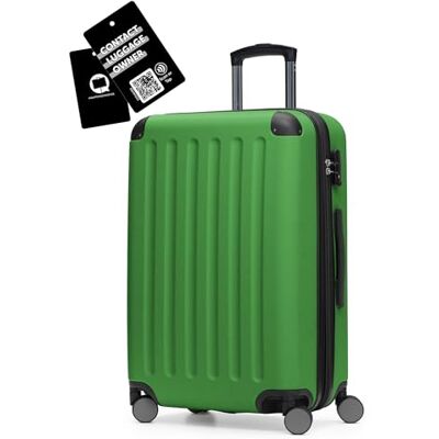 Hauptstadtkoffer Spree Mittelgroßer Hartschalenkoffer + Digitaler Gepäckanhänger, TSA, 4 Rollen, Koffer, Trolley, Rollkoffer, Reisekoffer, Volumenerweiterung, 65 cm, 74 Liter, Grün Hauptstadtkoffer Spree Mittelgroßer Hartschalenkoffer + Digitaler Gepäckanhänger, TSA, 4 Rollen, Koffer, Trolley, Rollkoffer, Reisekoffer, Volumenerweiterung, 65 cm, 74 Liter, Grün