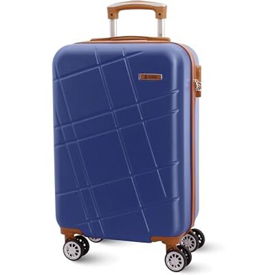 EL CABALLO Trolley Handgepäck 55 x 40 x 20 cm Ryanair Handgepäck mittelfester Koffer Trolley Kabine, blau, S, Koffer der Kabine EL CABALLO Trolley Handgepäck 55 x 40 x 20 cm Ryanair Handgepäck mittelfester Koffer Trolley Kabine, blau, S, Koffer der Kabine