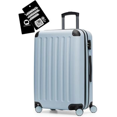 Hauptstadtkoffer Spree Mittelgroßer Hartschalenkoffer + Digitaler Gepäckanhänger, TSA, 4 Rollen, Koffer, Trolley, Rollkoffer, Reisekoffer, Volumenerweiterung, 65 cm, 74 Liter, Pool Blau Hauptstadtkoffer Spree Mittelgroßer Hartschalenkoffer + Digitaler Gepäckanhänger, TSA, 4 Rollen, Koffer, Trolley, Rollkoffer, Reisekoffer, Volumenerweiterung, 65 cm, 74 Liter, Pool Blau