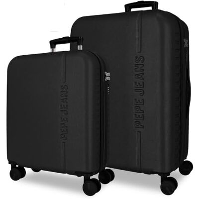 Pepe Jeans Montana Kofferset Schwarz 55/68 cm Starres ABS Integrierter TSA-Verschluss 109 L 6.9 kg Ausziehbares Handgepäck Pepe Jeans Montana Kofferset Schwarz 55/68 cm Starres ABS Integrierter TSA-Verschluss 109 L 6.9 kg Ausziehbares Handgepäck