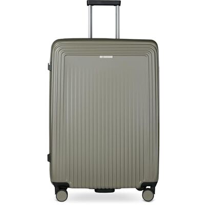 Bugatti Linea Hartschalen-Koffer L mit 4 Rollen, großer Reise-Trolley aus Polycarbonat, Olive Bugatti Linea Hartschalen-Koffer L mit 4 Rollen, großer Reise-Trolley aus Polycarbonat, Olive