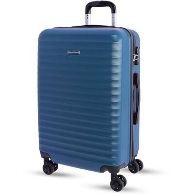 DON ALGODON Mittelgroßer Koffer 23 kg Starrer Reisekoffer mit 4 Doppelrädern um 360°, TSA-Vorhängeschloss und Teleskopgriff Wasserdichtes Gepäck für Flugreisen, blau, Medium, Klassisch DON ALGODON Mittelgroßer Koffer 23 kg Starrer Reisekoffer mit 4 Doppelrädern um 360°, TSA-Vorhängeschloss und Teleskopgriff Wasserdichtes Gepäck für Flugreisen, blau, Medium, Klassisch