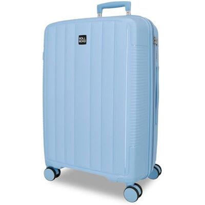 Roll Road Joumma Acadia Großer hellblauer Koffer, 53 x 75 x 29 cm, starres, integriertes Kombinationsschloss aus Polypropylen, 105L 4.2kg, 4 Doppelrollen Roll Road Joumma Acadia Großer hellblauer Koffer, 53 x 75 x 29 cm, starres, integriertes Kombinationsschloss aus Polypropylen, 105L 4.2kg, 4 Doppelrollen