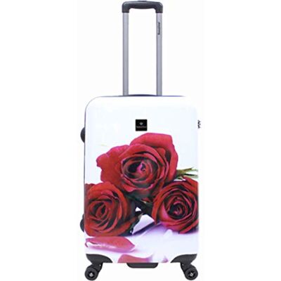 SAXOLINE Koffer Trolley Blumen Rosen Motivkoffer Rosenmotiv Gr.M 67 cm SAXOLINE Koffer Trolley Blumen Rosen Motivkoffer Rosenmotiv Gr.M 67 cm