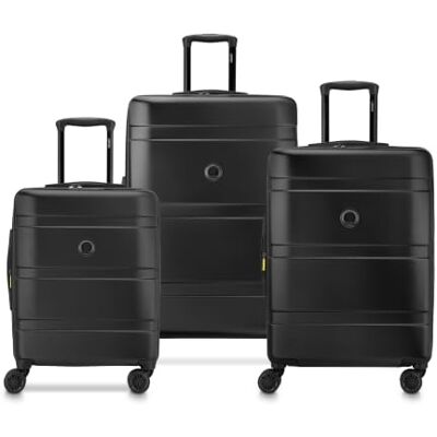 DELSEY Paris Airship 2.0-3er-Set Hartschalenkoffer Schwarz Robuste & leichte Schale, 2 Jahre Garantie, TSA-Schloss, Kofferset, 4 Doppelrollen, ABS DELSEY Paris Airship 2.0-3er-Set Hartschalenkoffer Schwarz Robuste & leichte Schale, 2 Jahre Garantie, TSA-Schloss, Kofferset, 4 Doppelrollen, ABS
