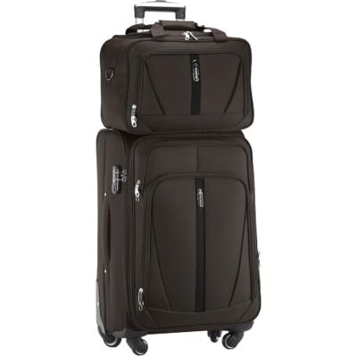 Diamond 2-teiliges Reisegepäck-Set – Mittelgroßer Weichschalenkoffer M 24" mit Reisetasche, Braun, Codura 1200D, 360° Rollen, Zahlenschloss, Erweiterbar, 60–72 L, Leicht & Robust Diamond 2-teiliges Reisegepäck-Set – Mittelgroßer Weichschalenkoffer M 24" mit Reisetasche, Braun, Codura 1200D, 360° Rollen, Zahlenschloss, Erweiterbar, 60–72 L, Leicht & Robust