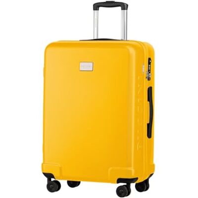 PUCCINI Polycarbonat Koffer Panama Hartschalenkoffer Trolley Leicht Reisekoffer mit Zwillingsrollen TSA-Kombinationsschloss M-L-XL (Gelb, L) PUCCINI Polycarbonat Koffer Panama Hartschalenkoffer Trolley Leicht Reisekoffer mit Zwillingsrollen TSA-Kombinationsschloss M-L-XL (Gelb, L)