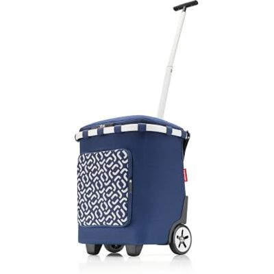 reisenthel carrycruiser Plus in Frame Signature Navy – Tragbarer Einkaufstrolley mit Kühlfach, Schultergurt und herausnehmbarer Netz-Innentasche – Obermaterial aus recycelten PET-Flaschen reisenthel carrycruiser Plus in Frame Signature Navy – Tragbarer Einkaufstrolley mit Kühlfach, Schultergurt und herausnehmbarer Netz-Innentasche – Obermaterial aus recycelten PET-Flaschen