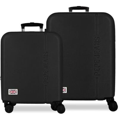 Pepe Jeans Aris Kofferset Schwarz 55/68 cm Starres ABS Integriertes Kombinationsschloss 109L 6.08kg 4 Doppelräder ausziehbares Handgepäck von Joumma Bags Pepe Jeans Aris Kofferset Schwarz 55/68 cm Starres ABS Integriertes Kombinationsschloss 109L 6.08kg 4 Doppelräder ausziehbares Handgepäck von Joumma Bags