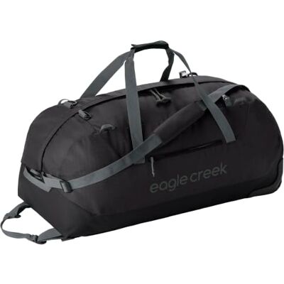 Eagle No Matter What Reisetasche mit Rollen 120L Schwarz Schwerlastrollen, verstellbare Zuggriffe, abnehmbare Rucksacktragegurte, wasserabweisend, verstärkter Boden, mit Packbeutel Eagle No Matter What Reisetasche mit Rollen 120L Schwarz Schwerlastrollen, verstellbare Zuggriffe, abnehmbare Rucksacktragegurte, wasserabweisend, verstärkter Boden, mit Packbeutel