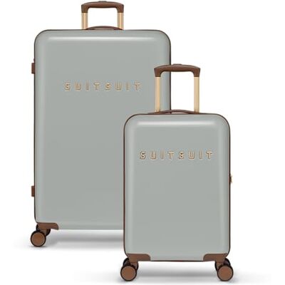 SUITSUIT Kofferset 2 teilig Handgepäck Koffer Reisekoffer Groß Koffer Leicht Hartschalenkoffer mit TSA-Schloss Fab Seventies Limestone SUITSUIT Kofferset 2 teilig Handgepäck Koffer Reisekoffer Groß Koffer Leicht Hartschalenkoffer mit TSA-Schloss Fab Seventies Limestone