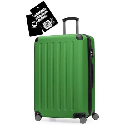 Hauptstadtkoffer Spree Großer Hartschalen-Koffer + Digitaler Kofferanhänger, TSA, 4 Doppel-Rollen, Trolley, Rollkoffer, Reisekoffer, Volumenerweiterung, 75 cm, 119 Liter, Grün Hauptstadtkoffer Spree Großer Hartschalen-Koffer + Digitaler Kofferanhänger, TSA, 4 Doppel-Rollen, Trolley, Rollkoffer, Reisekoffer, Volumenerweiterung, 75 cm, 119 Liter, Grün