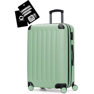 Hauptstadtkoffer Spree Mittelgroßer Hartschalenkoffer + Digitaler Gepäckanhänger, TSA, 4 Rollen, Koffer, Trolley, Rollkoffer, Reisekoffer, Volumenerweiterung, 65 cm, 74 Liter, Mint Hauptstadtkoffer Spree Mittelgroßer Hartschalenkoffer + Digitaler Gepäckanhänger, TSA, 4 Rollen, Koffer, Trolley, Rollkoffer, Reisekoffer, Volumenerweiterung, 65 cm, 74 Liter, Mint