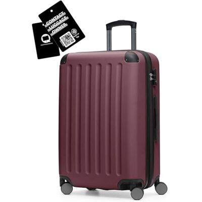 Hauptstadtkoffer Spree Mittelgroßer Hartschalenkoffer + Digitaler Gepäckanhänger, TSA, 4 Rollen, Koffer, Trolley, Rollkoffer, Reisekoffer, Volumenerweiterung, 65 cm, 74 Liter, Burgund Hauptstadtkoffer Spree Mittelgroßer Hartschalenkoffer + Digitaler Gepäckanhänger, TSA, 4 Rollen, Koffer, Trolley, Rollkoffer, Reisekoffer, Volumenerweiterung, 65 cm, 74 Liter, Burgund