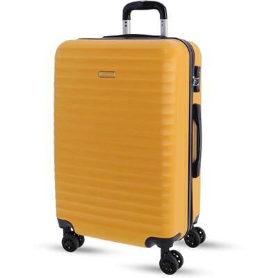 DON ALGODON Mittelgroßer Koffer 23 kg Starrer Reisekoffer mit 4 Doppelrädern um 360°, TSA-Vorhängeschloss und Teleskopgriff Wasserdichtes Gepäck für Flugreisen, gelb, Medium, Klassisch DON ALGODON Mittelgroßer Koffer 23 kg Starrer Reisekoffer mit 4 Doppelrädern um 360°, TSA-Vorhängeschloss und Teleskopgriff Wasserdichtes Gepäck für Flugreisen, gelb, Medium, Klassisch