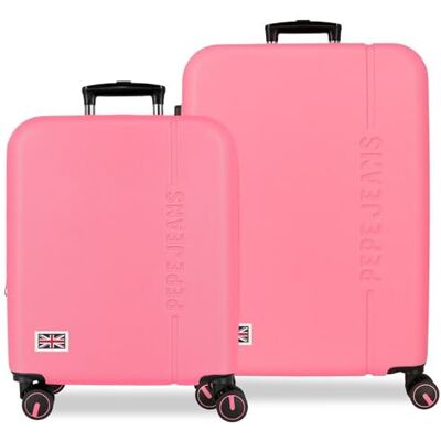 Pepe Jeans Aris Fuchsia Kofferset 55/68 cm Starres ABS Integriertes Kombinationsschloss 109L 6.08kg 4 Doppelräder ausziehbares Handgepäck von Joumma Bags Pepe Jeans Aris Fuchsia Kofferset 55/68 cm Starres ABS Integriertes Kombinationsschloss 109L 6.08kg 4 Doppelräder ausziehbares Handgepäck von Joumma Bags